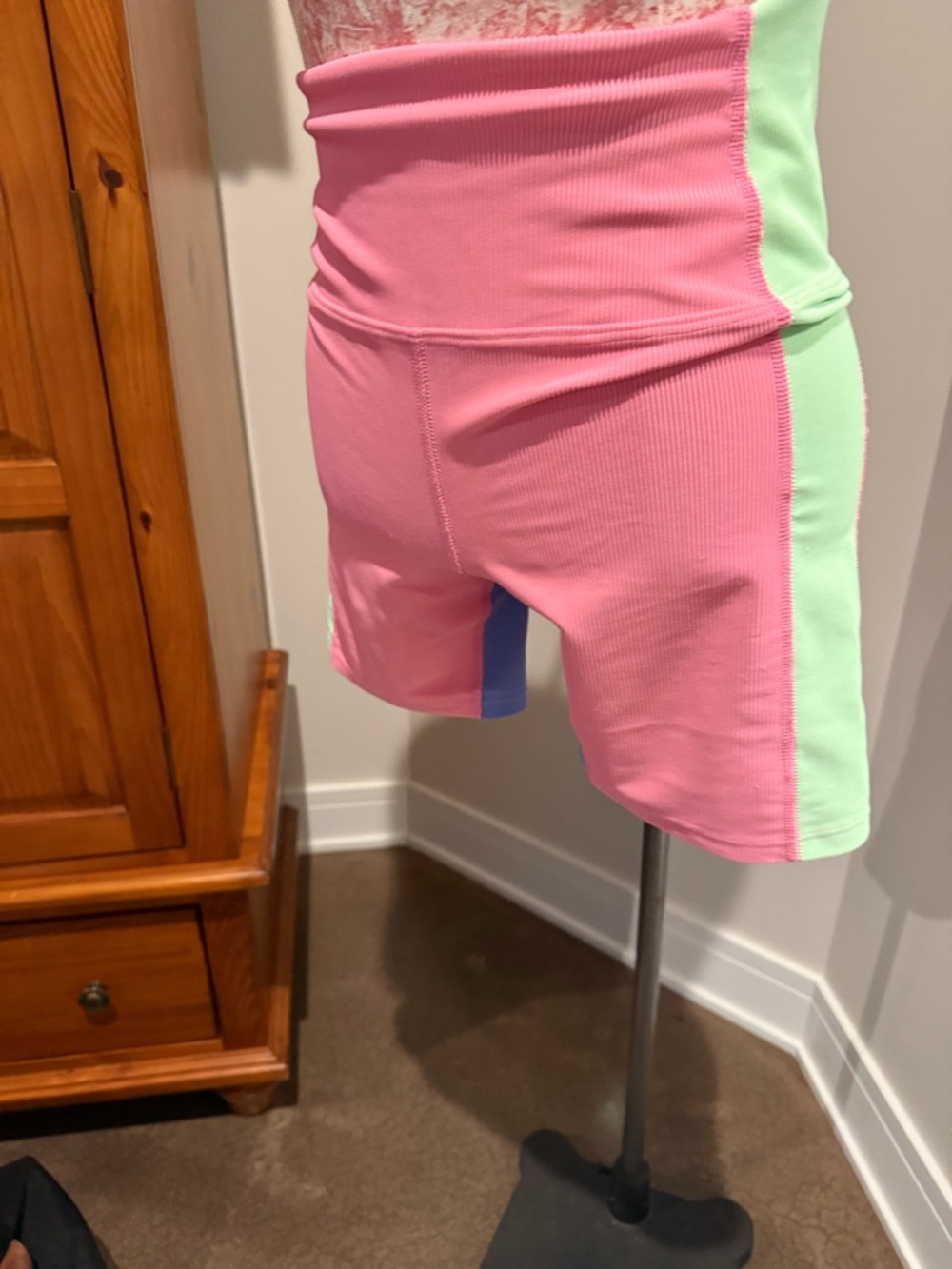 Beach Riot Pink & Mint High-Rise Bike Shorts